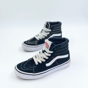 Vans black and white sk8 hi kids 13.5